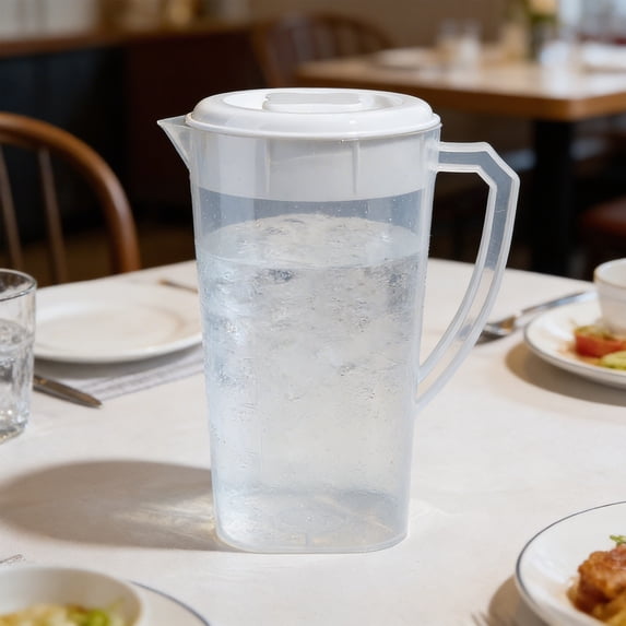 Gumesh 74oz Large Capacity Cold Drink Jug – Transparent Glass Pitcher for Iced Coffee, Cold Brew, Juice, Tea, Water Kettle with Lid, Home Use Beverage Dispenser, BPA-Free(White)