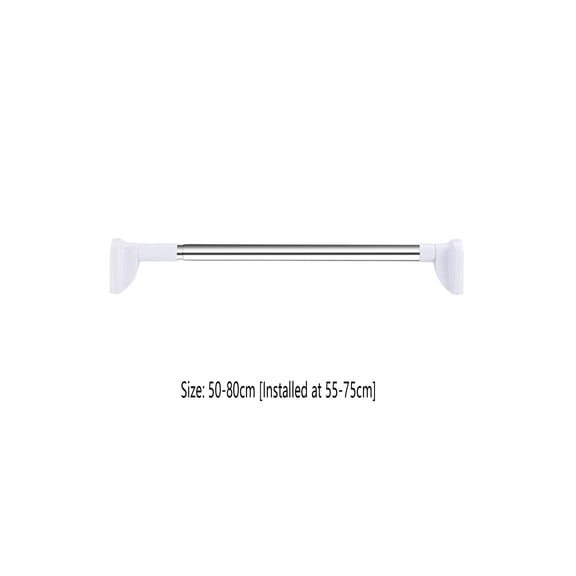Gumesh Adjustable Telescopic Tension Rod, Heavy Duty Stainless Steel Spring Loaded Curtain Rod, No-Drill No-Damage Installation for Bathroom, Closet, Window (20-32Inch, Silver)