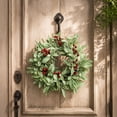 thumbnail image 1 of Gumesh Artificial Christmas Wreath for Front Door - 10 Inch Winter Wreaths with Red Berries Faux Greenery for Wall Window Porch Farmhouse Home Holiday Indoor Outdoor Decor, 1 of 5