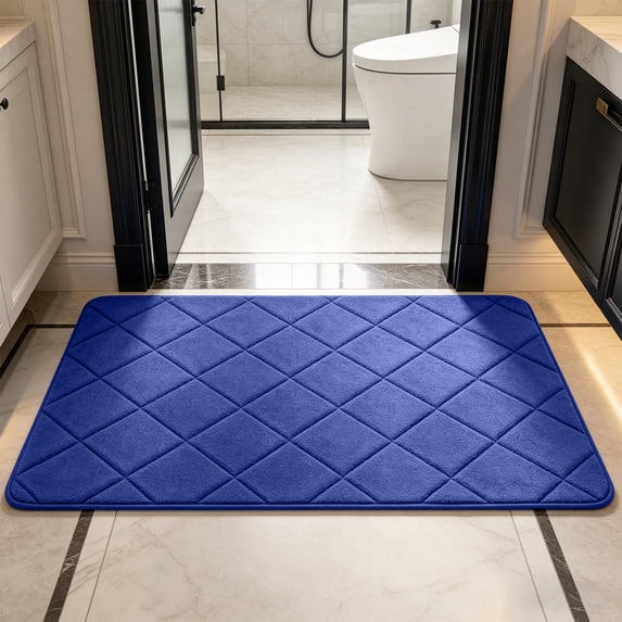 Gumesh Bath Rug 32”x20”, Soft Plush and Absorbent Microfiber Bathroom Floor Mat, Non-Slip, Quick Dry, Machine Washable Rug for Shower or Tub,Dark Gray