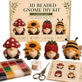 thumbnail image 1 of Gumesh Beaded Gnome Kit, Funny Mini Beaded Gnome Craft Kit, Handmade Bead Art Set for Beginners, Bead Embroidery Kit, 1 of 6
