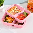 thumbnail image 1 of Gumesh Bento Snack Box Containers, 2 Compartment Divided Stackable Food Storage Containers , Meal Prep Lunch Container, 1 of 6