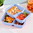 thumbnail image 1 of Gumesh Bento Snack Box Containers, 2 Compartment Divided Stackable Food Storage Containers , Meal Prep Lunch Container, 1 of 6