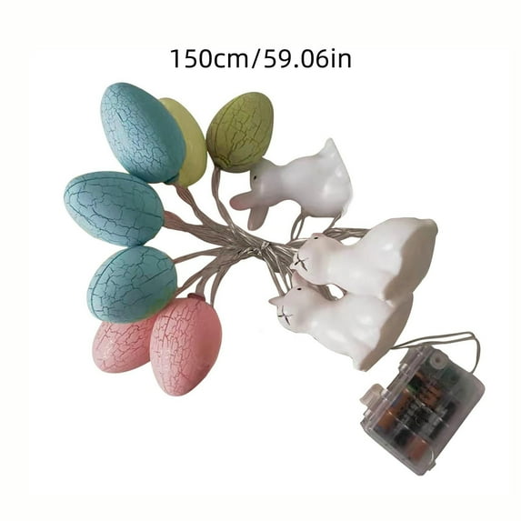 Gumesh Broken Eggshell & Bunny LED String Lights,5Ft Battery-Powered ...