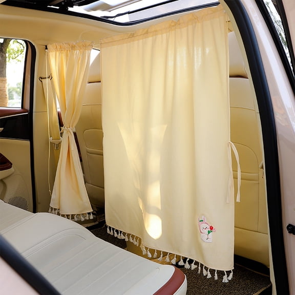 Gumesh Car Divider Curtain - Sliding Middle Curtain Blocks Sunlight & Provides Privacy for SUV, Sedan & Family Travel