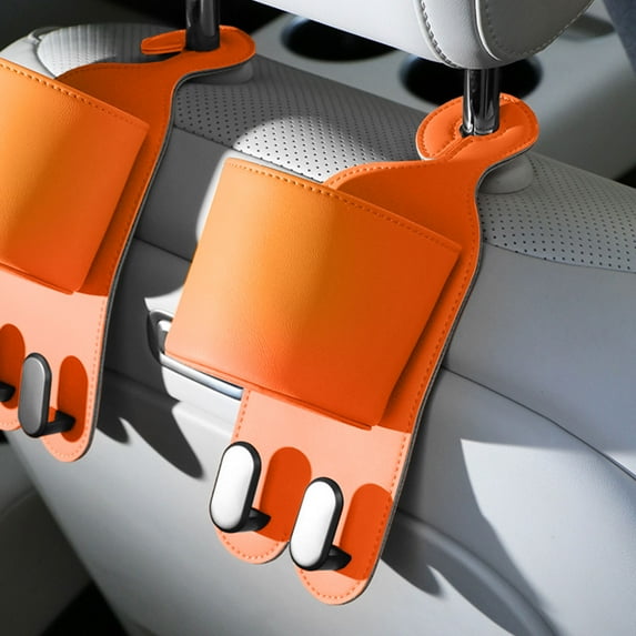 Gumesh Car Seat Hooks with Cup Holder - Multifunctional Organizer for Family Car, SUV, Truck | Waterproof & Spill-Proof Design | Easy Install, Universal Fit