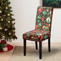 Gumesh Christmas Chair Cover - 4-Piece Spandex Stretch Covers, Waterproof Party Dining Decor for Holiday Celebrations