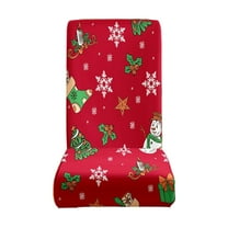 Gumesh Christmas Chair Covers Set of 6, Stretchable Spandex Slipcovers for Dining Room Chairs, Festive Holiday Party Decor, Washable Chair Protectors, Red/Green