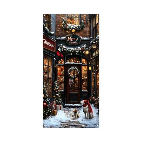 Gumesh Christmas Door Cover Decoration - Christmas Door Banner For Indoor Outdoor Festival Holiday Supplies 36x72 Inch