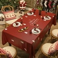 thumbnail image 1 of Gumesh Christmas & New Year Tablecloth, 35"×55"Waterproof PVC Rectangular Table Cover with Elegant Red Design, Easy-Wipe Party Table Mat for Holiday Gatherings, 1 of 6