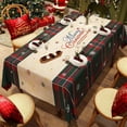 thumbnail image 1 of Gumesh Christmas & New Year Tablecloth, 35"×55"Waterproof PVC Rectangular Table Cover with Elegant Red Design, Easy-Wipe Party Table Mat for Holiday Gatherings, 1 of 6