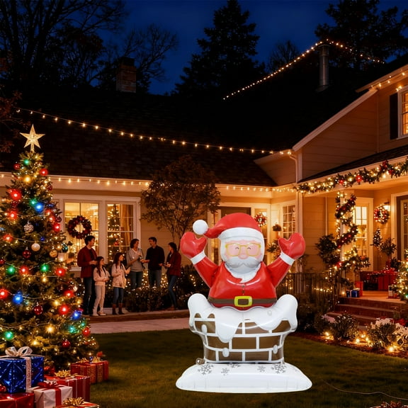 Gumesh Christmas Party Balloons Decoration - Photo Props Balloons with Santa Claus & Stockings Design