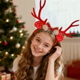 thumbnail image 1 of Gumesh Christmas Reindeer Antler Headband with Oversized Bow, Cute Festival Hair Band for Women, Christmas Party Photo Props for Kids & Adults, 1 of 6