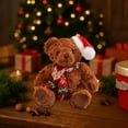 thumbnail image 1 of Gumesh Christmas Teddy Bear Doll - Plush Holiday Bear with Red Santa Hat & Scarf,8-Inch Cuddly Gift for Kids & Collectors, 1 of 6