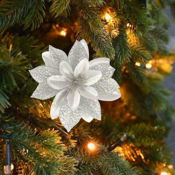 Gumesh Christmas Tree Simulation Flowers - 24-Piece Artificial Cloth Flower Decor for Wedding/Party/Hall, Realistic Design, Reusable Holiday Gift