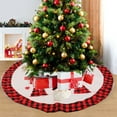 thumbnail image 1 of Gumesh Christmas Tree Skirt with Sequins, 48-inch Diameter Festive Base Cover, Shimmering Holiday Scene Props, Red/Gold Embroidered Edge , Home/Office Decor, Easy-Clean Fabric, 1 of 6