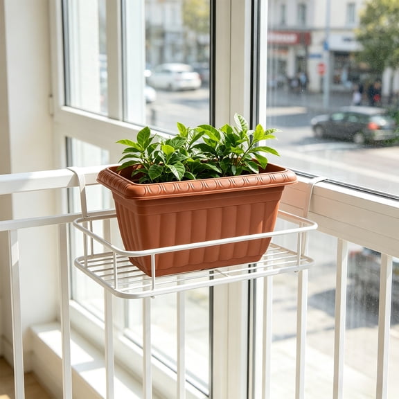 Gumesh Classic Home and Garden, Rectangular Planter Box w/Drain Plug,Shallow Trough Planter for Indoor/Outdoor (Red)