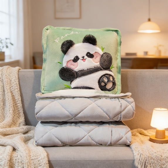 Gumesh Cute 2-in-1 Throw Pillow Blanket – Cozy Plush Cushion with 3.3x4.9ft Hidden Blanket for Home, Office, Car, Soft Travel Nap Pillow, Ideal Gift for Pet Lovers