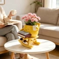 thumbnail image 1 of Gumesh Cute Face Planters Succulent Pots, Funny Rocking Chair Reading Head Flower Planter Cactus Pot with Drainage Hole for Indoor Outdoor Plants, Unique Plant Lover Gifts, 1 of 7