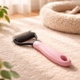 thumbnail image 1 of Gumesh Dematting Comb for Cats & Dogs, Undercoat Rake, Safe Deshedding Grooming Tool, Gentle Matt Remover Detangler for Long Thick Haired Pets, Ergonomic Pet Grooming Brush (Pink), 1 of 6