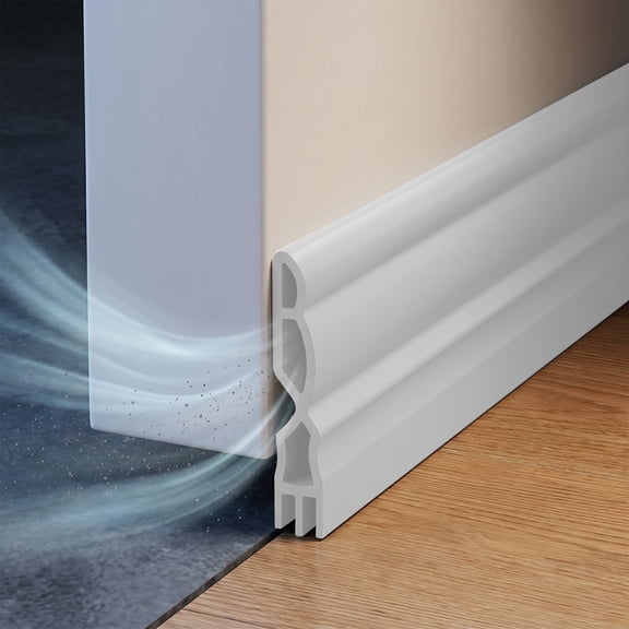 Gumesh Door Draft Stopper, Adjustable Weather Stripping Seal for Cold Insulation, Bottom/Under Sweep for Exterior & Interior Doors, Seal Blocker Noise, White, 39 inches,2-Pack