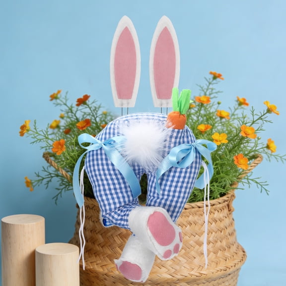 Gumesh Easter Bunny Butt Figurine, Cute Rabbit Bottom Statue with Fluffy Tail, Resin Garden Decor for Outdoor Lawn, Flower Bed, Indoor Home Display, Spring Party Decoration