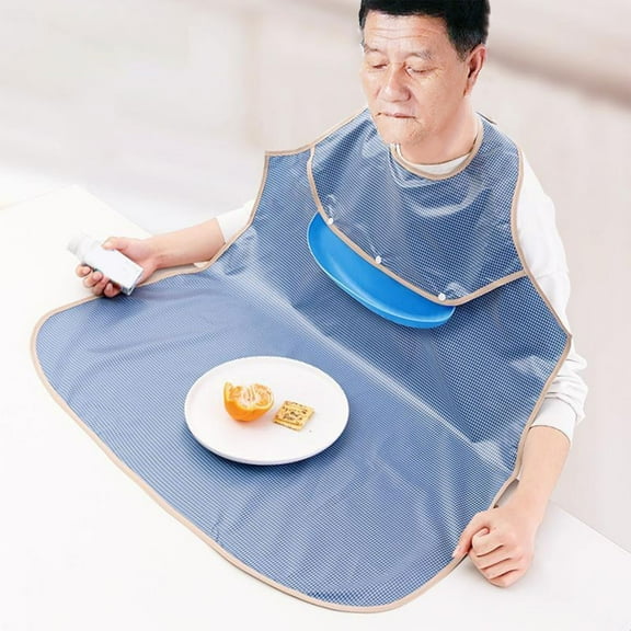 Gumesh Extra-Large Waterproof Feeding Bib for Seniors - Adjustable Neck Strap, Spillproof Design & Soft Comfort for Elderly Care, Machine Washable Adult Bibs for Mealtime