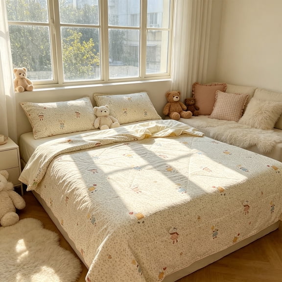 Gumesh Floral Print Cooling Blankets for Hot Sleepers - Cool Like Ice Cream Blanket for Summer, Lightweight - Cooling Comforter Quilt (Throw Size 91" x 79" Beige)