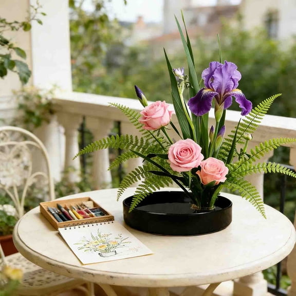 Gumesh Flower Frog Vase Kitt - Brass Florist Frog with Self-Watering System for Indoor Plants & Home Decor