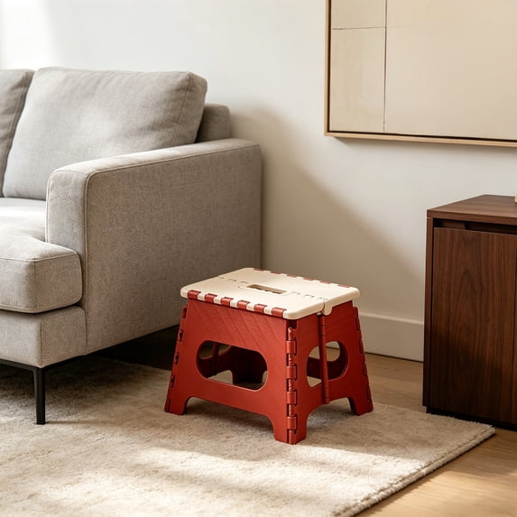 Gumesh Folding Lightweight Stool - Opens Easy with One Flip - Great for Kitchen, Bathroom or Bedroom