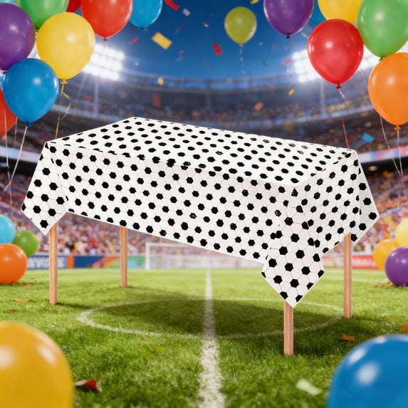 Gumesh Football Party Tablecloth, 54x108 Inch Disposable Plastic Table Cover for Rectangle Tables, Kids Birthday Party Decorations, Sports Theme Supplies for Home, Dinner