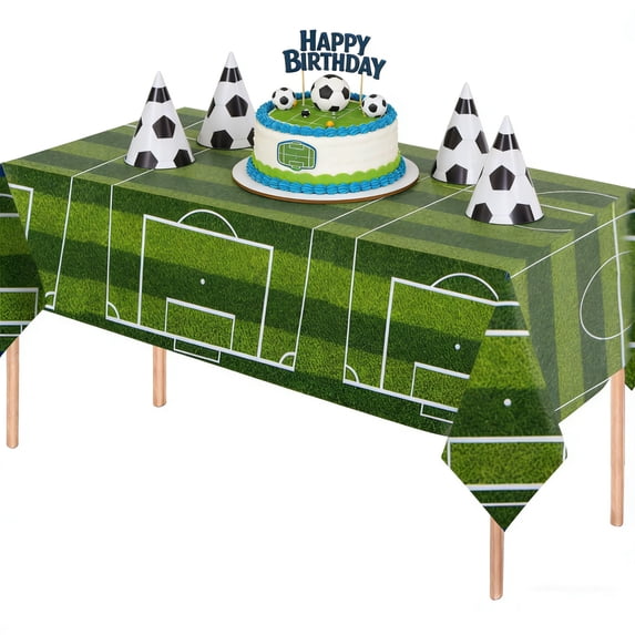 Gumesh Football Party Tablecloth, 54x108 Inch Disposable Plastic Table Cover for Rectangle Tables, Kids Birthday Party Decorations, Sports Theme Supplies for Home, Dinner