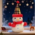 thumbnail image 1 of Gumesh Furry Snowman Christmas Pillow - Plush Sofa Decor, Happy Christmas Series Design, Perfect for Holiday Living Room & Cozy Gifts, 1 of 6