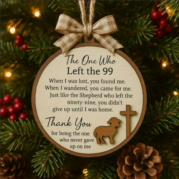 Gumesh Good Shepherds Nativity Pendant - Religious Christmas Tree Ornament, Cross Decor for , Church & Gift