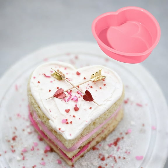 Gumesh Heart Shaped Cake Mold 4.5-inch, Premium Silicone Baking Pan for Valentine's Day Treats, Non-Stick Mini Cake Maker for Cupcakes, Romantic Anniversary Gift Idea