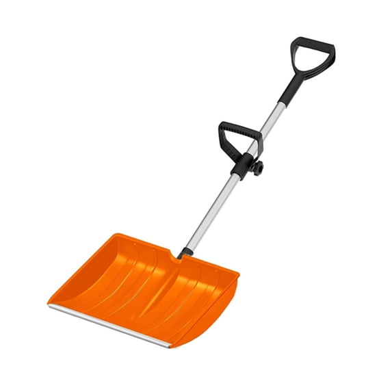 Gumesh Heavy Duty Snow Shovel,16-Inch Wide Poly Scoop for Easy Snow Removal, Ergonomic D-Grip, Lightweight & Durable Outdoor Tool(Orange)