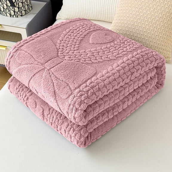 Gumesh Heavy Weight Winter Blanket -39"×59“ Double Layer Raschel Throw for Extreme Softness & Warmth | Ultra Plush, Perfect for Bed, Sofa, and Cold Weather Comfort(Pink)
