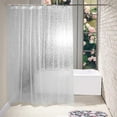 thumbnail image 1 of Gumesh Heavyweight Crack Waterproof Shower Curtain - Thickened Odor-Resistant Polyester Fabric for Bathroom & Shower, 71"x78" Machine Washable (Clear, Includes 12 Hooks), 1 of 7
