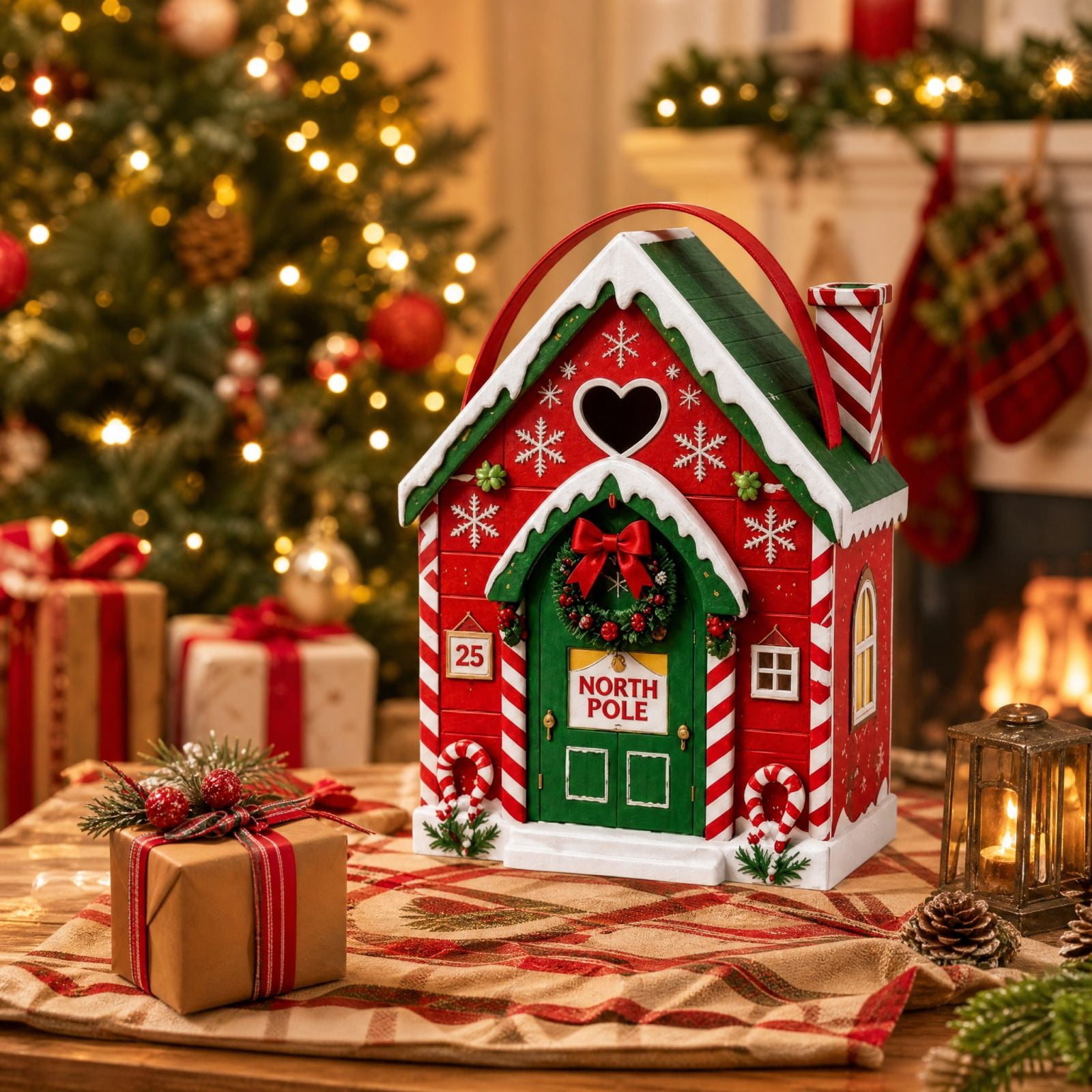 List Shape Box Gumesh House Shaped Box, Cottage Gift Box with Handle for Party Candy ...