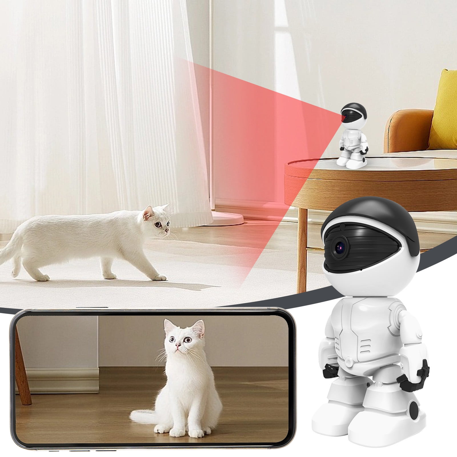 Gumesh Indoor Security Camera, 1080p Human Detection & Color Night Vision for Pet/Baby Monitor