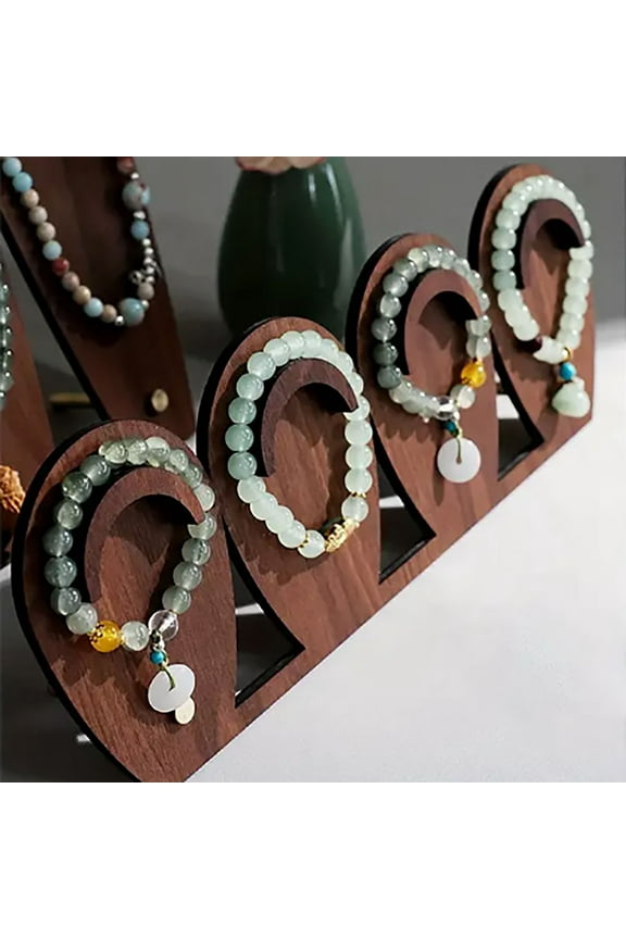Jewelry Display Stand with Multi-hole Design, Wooden Multiple Necklace Holder, Jewelry Storage Display Board Hangers Command Hooks