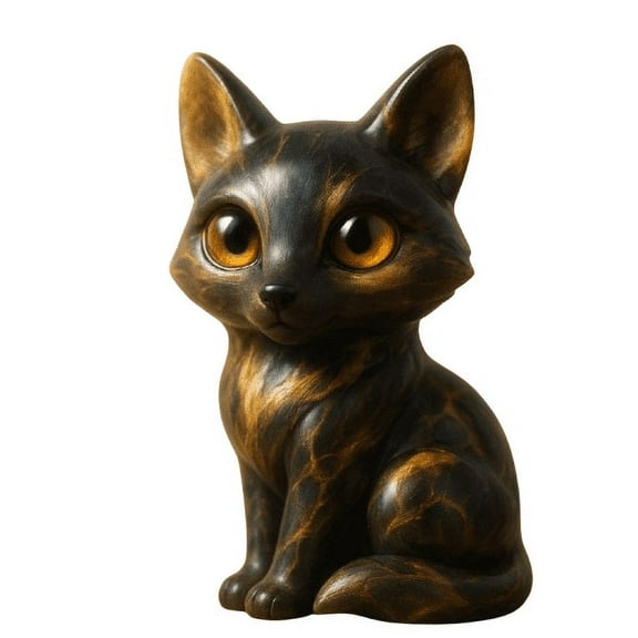 Gumesh Lucky Crystal Fox Figurine - 3.15" Hand-Carved Marble Gift for Women, Big-Eyed Healing Stone Animal Statue, Office Desk Decor, Zen Guardian for Home Shelf