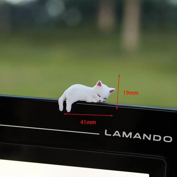 Gumesh Mini Cat Car Accessories, Resin Cat for Dashboard Decorations, Desk , Car Ornament Interior Decors Rearview Mirror Funny Gift Home Improvement