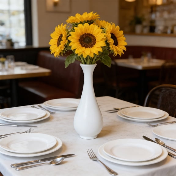 Gumesh Modern Cylinder Vase for Dried Flowers - Plastic Vase Decor for Pampas Grass, Centerpiece for Coffee Table, Dining Room, Office Desk(White)