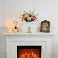 thumbnail image 1 of Gumesh Modern Fan-Shaped Ceramic Vase,White Ribbed Decorative Vase for Home & Living Room Decor, 1 of 6