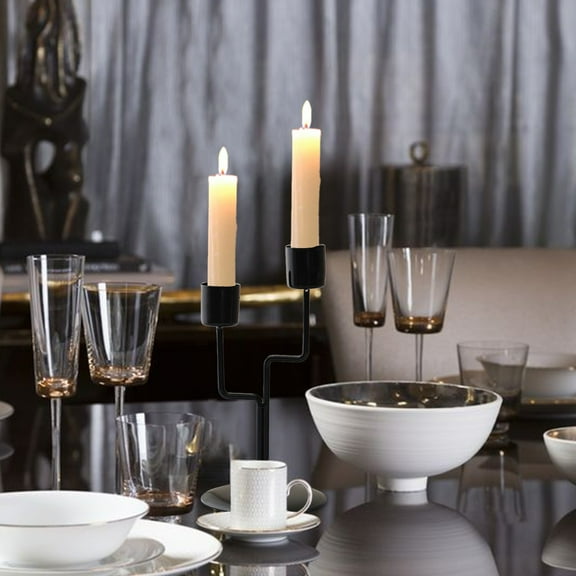 Gumesh Modern Geometric Candle Holder - Non-Slip Weighted Base, Versatile Centerpiece for Dining Table/Wedding/Event Decor, Gift-Ready Box Candlestick Holders