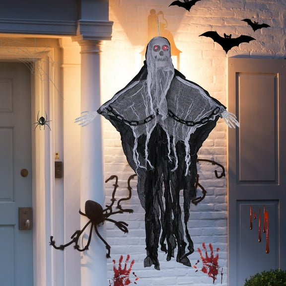 Gumesh Motion-Activated Hanging Ghost Chain - Halloween Decor for Porch/Trees, Props The Holiday