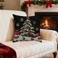 thumbnail image 1 of Gumesh Natural Linen Christmas Pillow Cover with Embroidery-Style Print, Nordic Holiday Sofa Decor with Hidden Zipper, Machine Washable Cushion Case for Living Room, 1 of 6