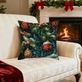 thumbnail image 1 of Gumesh Natural Linen Christmas Pillow Cover with Embroidery-Style Print, Nordic Holiday Sofa Decor with Hidden Zipper, Machine Washable Cushion Case for Living Room, 1 of 6