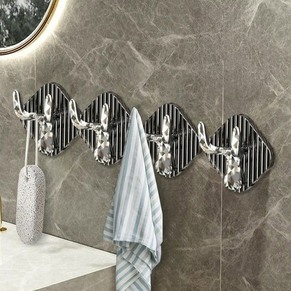 Gumesh No-Drill Deer Antler Wall Hooks 4-Pack, 15lb Heavy Duty Stainless Steel Adhesive Hooks for Kitchen/Bathroom/Entryway, Rustproof Coat Hangers